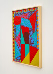 This contemporary abstract painting features colourful geometric patterns. Image 4