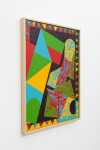 This contemporary abstract painting features colourful geometric patterns. Image 2