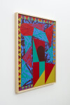 This contemporary abstract painting features colourful geometric patterns. Image 2