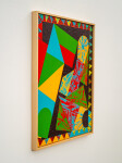 This contemporary abstract painting features colourful geometric patterns. Image 3