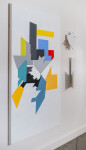 This wholly unique contemporary graphic painting and complimentary wall sculpture is by Yvonne Lammerich. Image 4